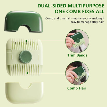 2Pcs 2 in 1 Split End Hair Trimmer, Replaceable Razor Combs for Hair Cutting Women(White,Green)